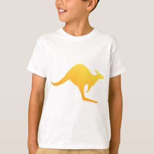 Sunset Orange Australian Kangaroo Hopping T-Shirt
