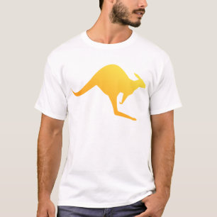 Sunset Orange Australian Kangaroo Hopping T-Shirt