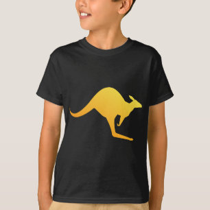 Sunset Orange Australian Kangaroo Hopping T-Shirt