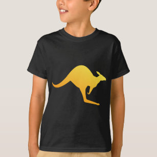 Sunset Orange Australian Kangaroo Hopping T-Shirt