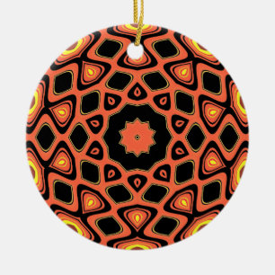 SUNSET ORANGE CERAMIC TREE DECORATION