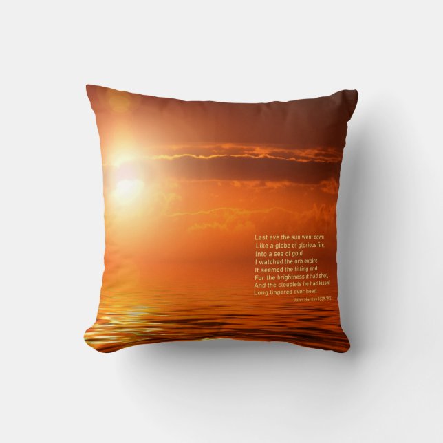 Sunset Orange Golden Sky Sea of Gold Inspiration Cushion (Front)