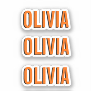 Sunset Orange Modern Name   Trendy Minimalist 