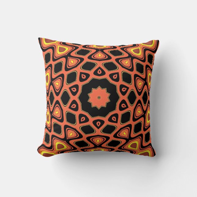 SUNSET ORANGE PATTERN CUSHION (Front)