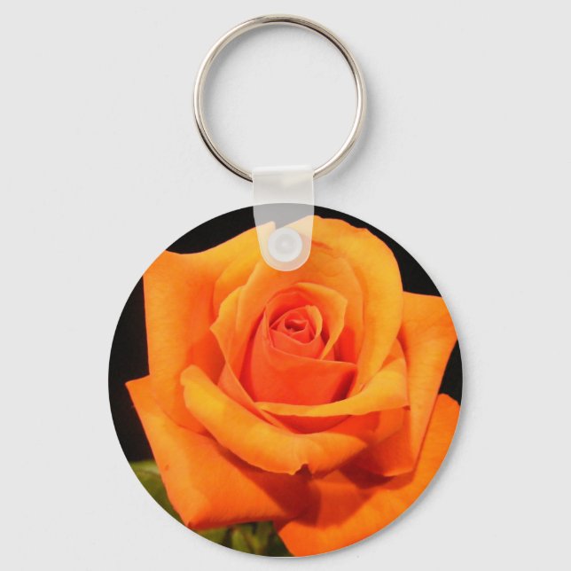 Sunset Orange Rose Key Ring (Front)