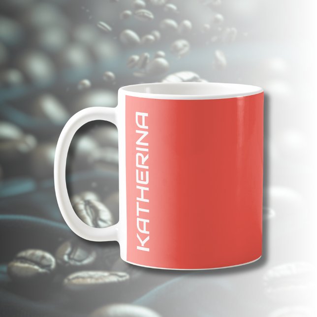 Sunset Orange Solid Colour | Classic Personalised  Coffee Mug (Creator Uploaded)