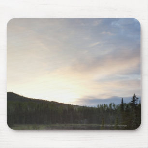 Sunset Over A Misty Pond Mouse Mat