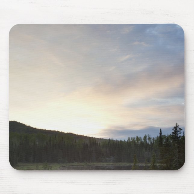 Sunset Over A Misty Pond Mouse Mat (Front)