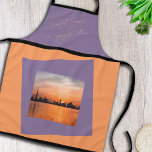 Sunset over a seaside town - Art Apron<br><div class="desc">This magnificent apron becomes a wonderful artistic support highlighting the watercolor artwork “Sunset over a seaside town” by fantabuloustef. For lovers of art and cuisine, it will allow you to reconcile your passions with elegance and modernity. Sunset over a seaside town : A beautiful watercolor painting of a city at...</div>