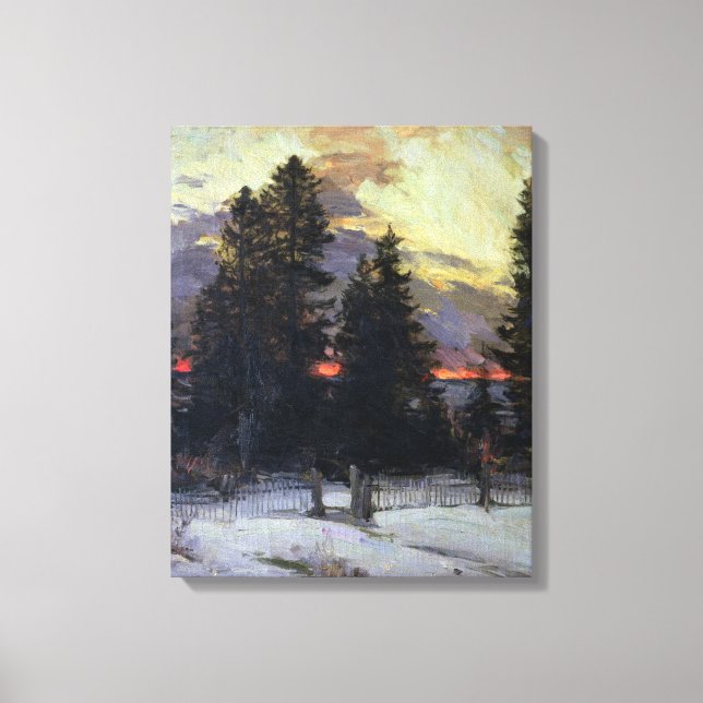 Sunset over a Winter Landscape, c.1902 Canvas Print (Front)
