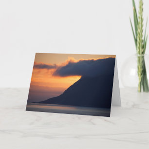Sunset Over Alesund Coastline Card