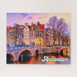 Sunset Over Amsterdam, Netherlands Jigsaw Puzzle