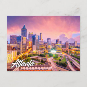 Sunset Over Atlanta, Georgia, United States Postcard