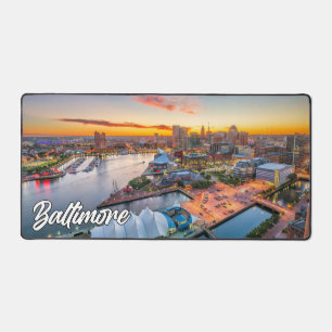 Sunset Over Baltimore, Maryland, United States Desk Mat