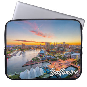 Sunset Over Baltimore, Maryland, USA Laptop Sleeve
