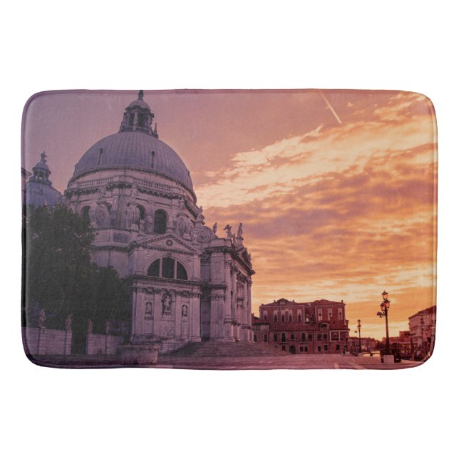 Sunset over Basilica in Venice Bath Mat (Front)