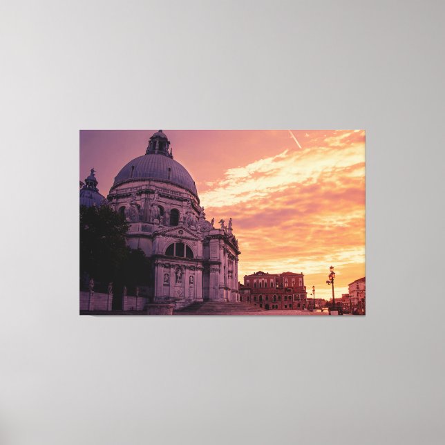 Sunset over Basilica in Venice Canvas Print (Front)