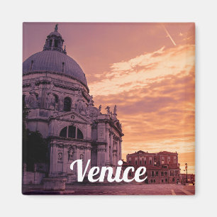 Sunset over Basilica in Venice Magnet
