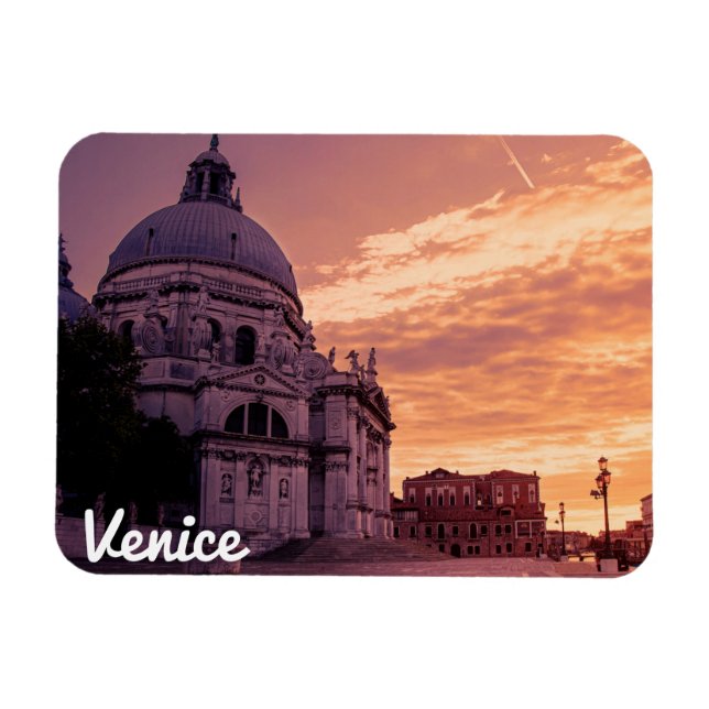Sunset over Basilica in Venice Magnet (Horizontal)