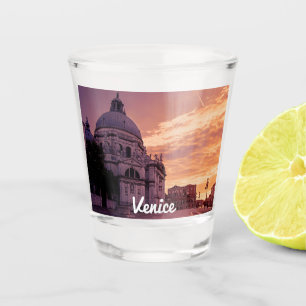 Sunset over Basilica in Venice Shot Glass