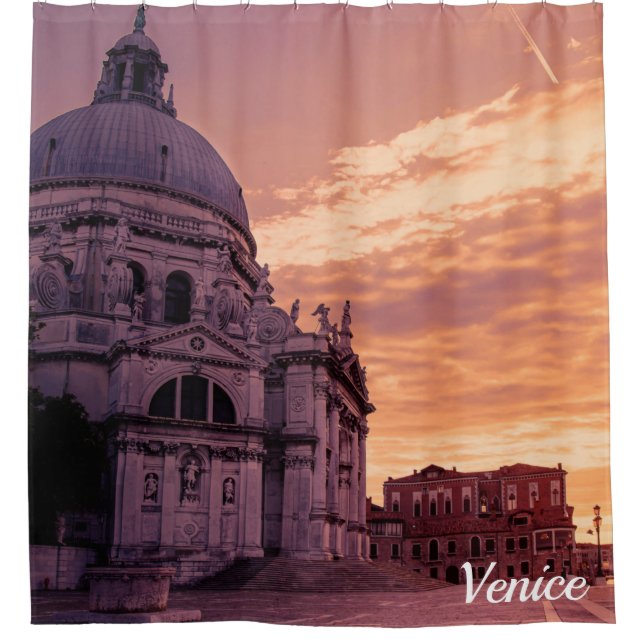 Sunset over Basilica in Venice Shower Curtain (Front)
