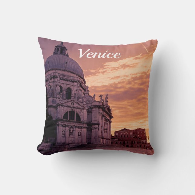 Sunset over Basilica Venice Cushion (Front)