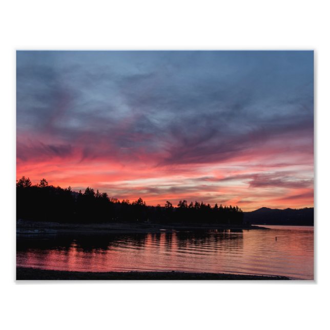 Sunset over Big Bear Lake Photo Print (Front)