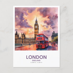 Sunset Over Big Ben - Save the Date in England Postcard