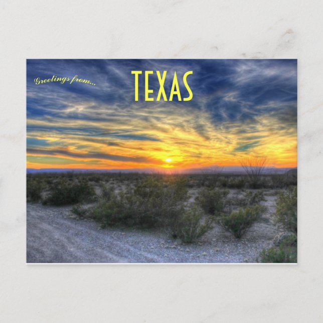 Sunset Over Big Bend National Park Texas USA Postcard (Front)