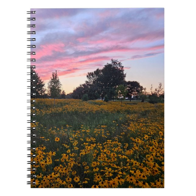 Sunset over Black Eyed Susans Notebook (Front)