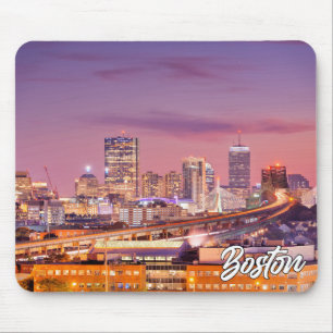 Sunset Over Boston, Massachusetts, United States Mouse Mat