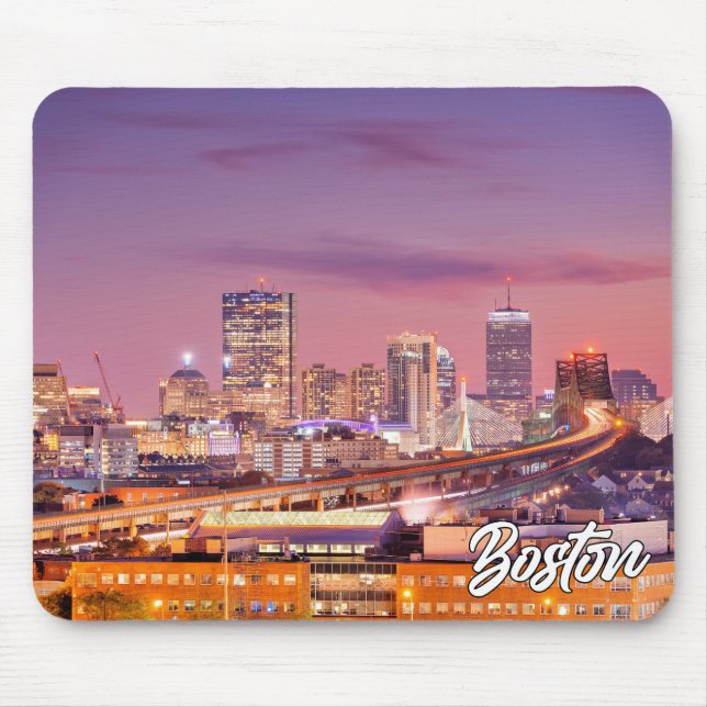 Sunset Over Boston, Massachusetts, United States Mouse Mat (Front)