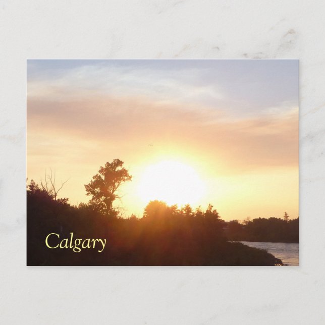 Sunset over Calgary skyline Postcard (Front)