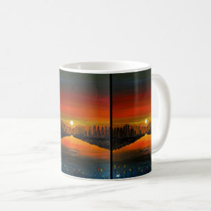 Sunset over Canyon Lake Painting by Alfred Fox Coffee Mug
