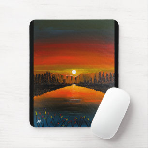 Sunset over Canyon Lake Painting by Alfred Fox Mouse Mat