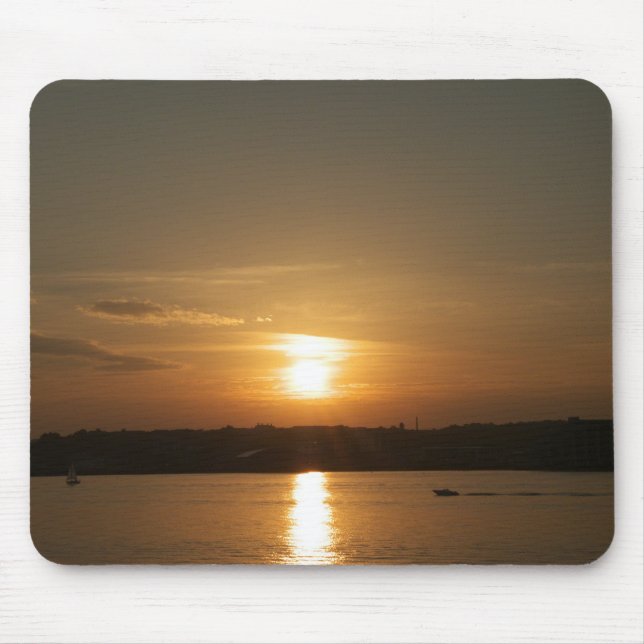 Sunset over Cardiff Bay Mouse Mat (Front)