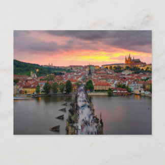 Sunset over Charles Bridge Postcard