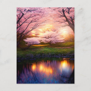 Sunset Over Cherry Lake Postcard