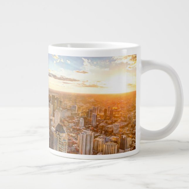 Sunset Over Chicago Large Coffee Mug (Right)