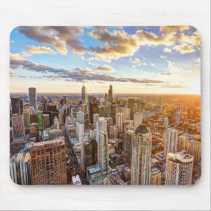 Sunset Over Chicago Mouse Mat
