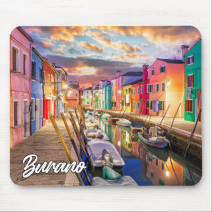 Sunset Over City Of Burano, Italy Mouse Mat