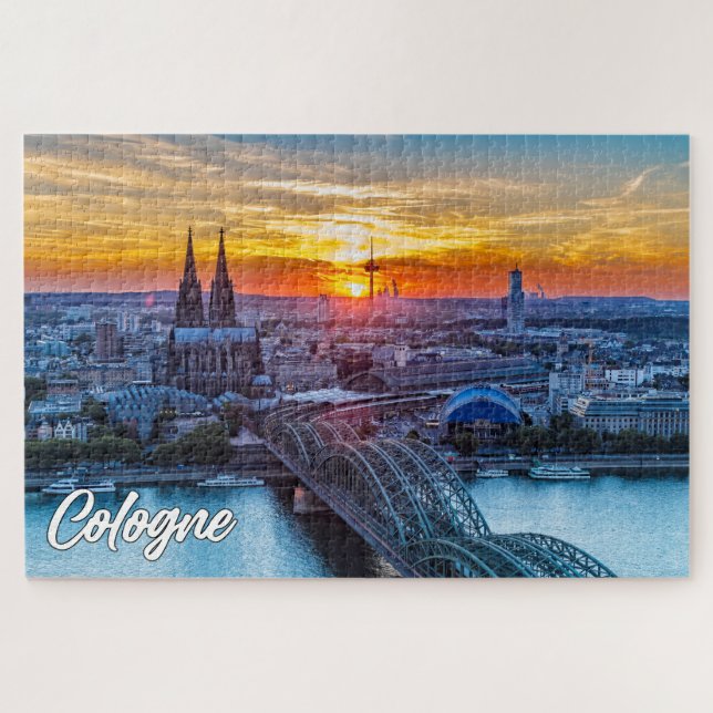 Sunset Over Cologne, Germany Jigsaw Puzzle (Horizontal)