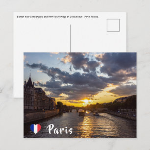 Sunset over Conciergerie - Paris, France Postcard