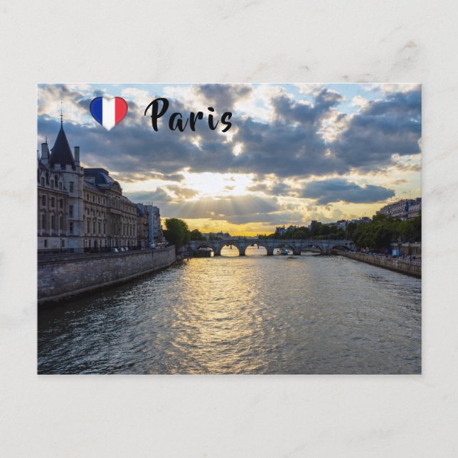 Sunset over Conciergerie - Paris, France Postcard (Front)