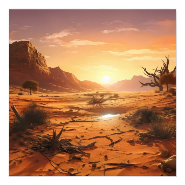 Sunset over Desert Photo Print (Front)