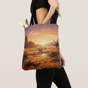 Sunset over Desert Tote Bag