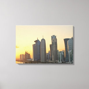Sunset over Doha, Qatar canvas print