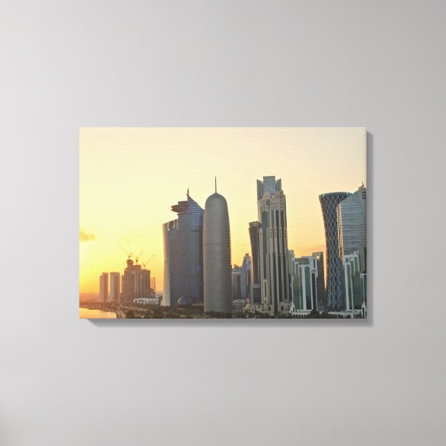 Sunset over Doha, Qatar canvas print (Front)