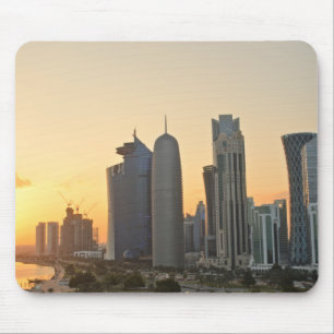 Sunset over Doha, Qatar mousepad