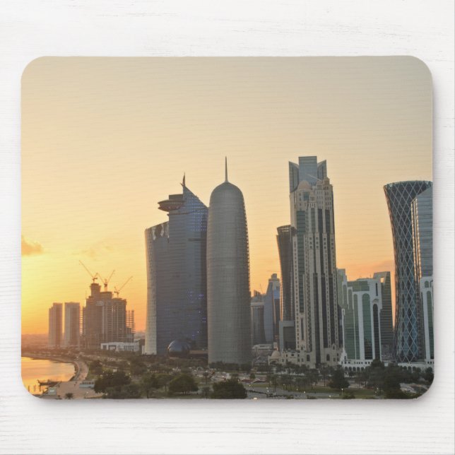 Sunset over Doha, Qatar mousepad (Front)